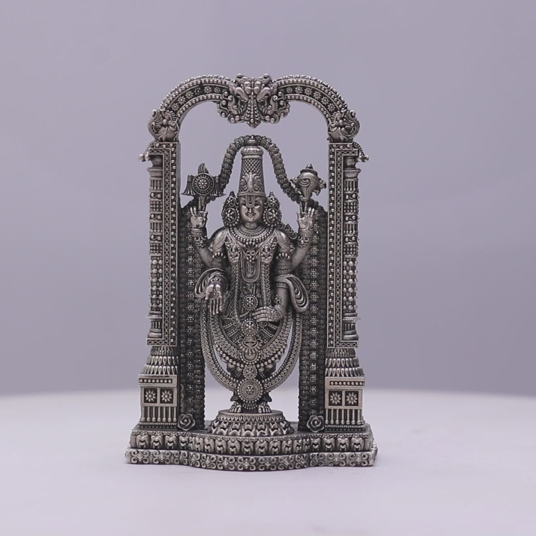 925 Antique Silver Hollow Lord Balaji Idol