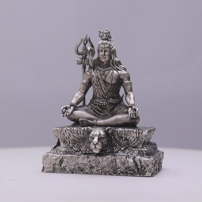 925 Sterling Silver Antique Finish Hollow Shiv Ji Idol