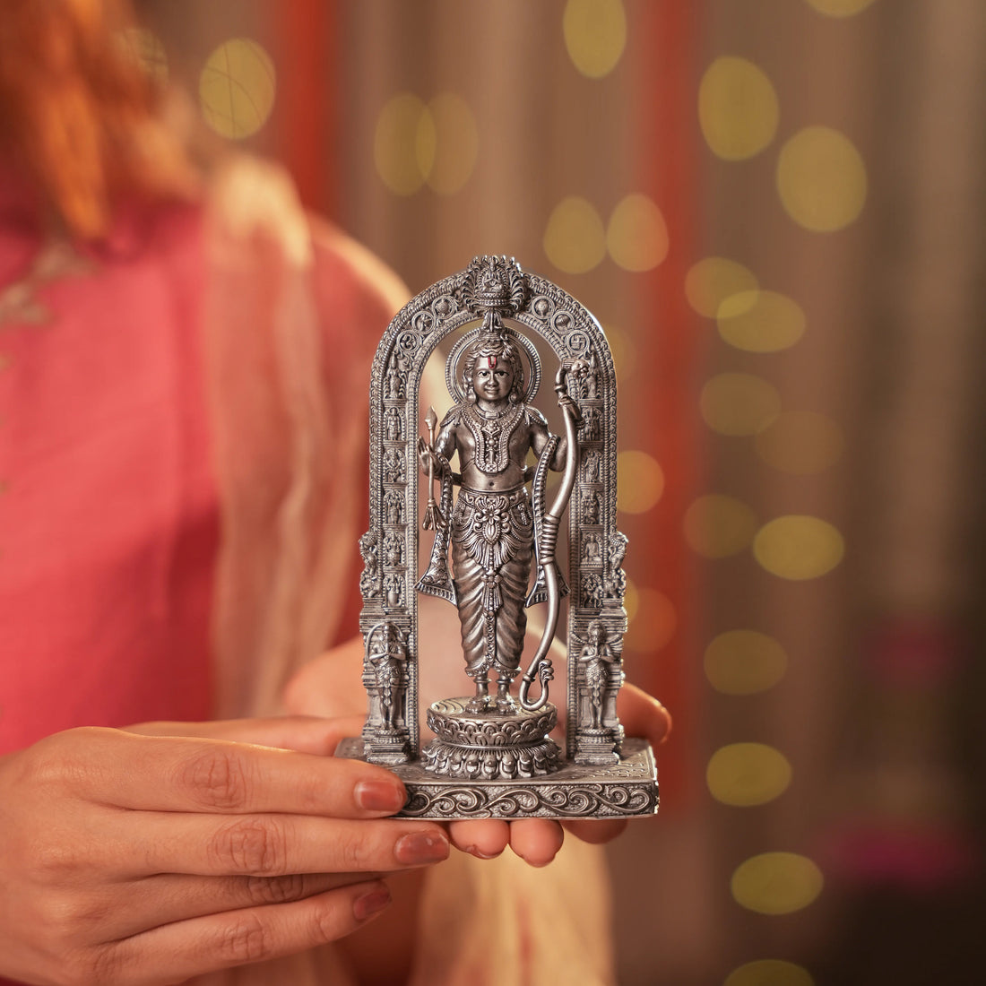 Handcrafted Antique Silver Ram Lalla Idol